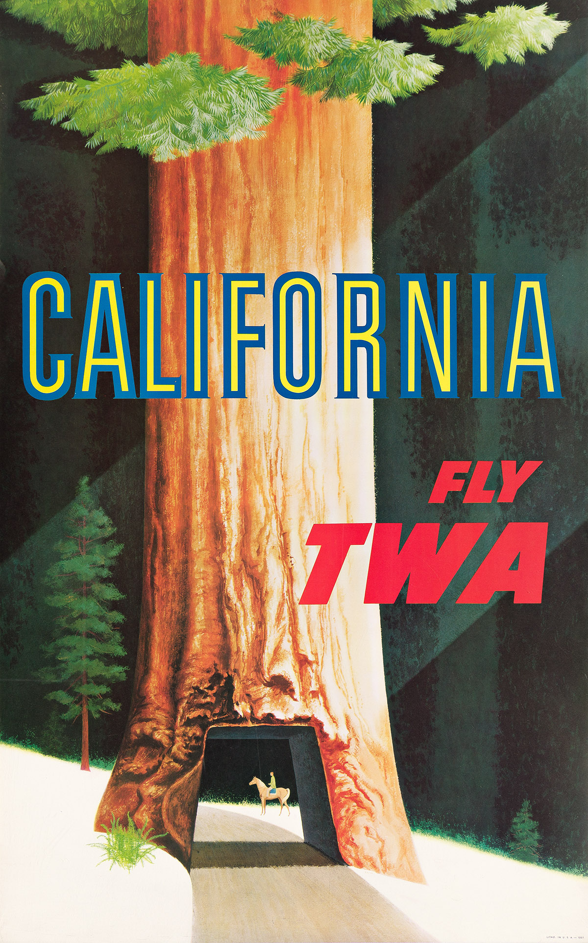 DAVID KLEIN (1918-2005).  CALIFORNIA / FLY TWA. Circa 1967. 40x25 inches, 101½x63½ cm.